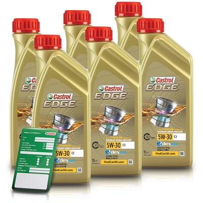 Castrol  6x 1 L EDGE TITANIUM FST 5W-30 C3+Anhänger  15530C : DE01675