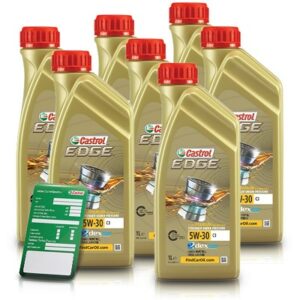 Castrol 7x 1 L EDGE TITANIUM FST 5W-30 C3 + Ölw.-Anhänger  15530C : DE01675