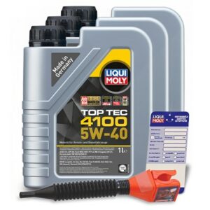 Liqui moly 3x 1 L Top Tec 4100 5W-40 + Ölwechsel-Anhänger  5440 : 3700 : 3050