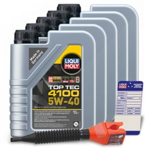 Liqui moly 5x 1 L Top Tec 4100 5W-40 + Ölwechsel-Anhänger  5440 : 3700 : 3050