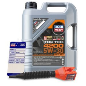 Liqui moly 5 L Top Tec 4200 5W-30 + Ölw.-Anhänger + Trichter  3707 : 3050 : 5440