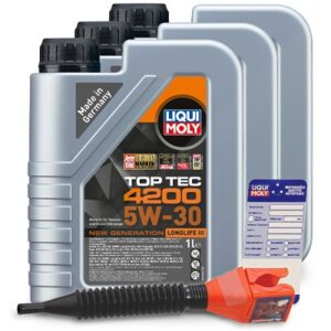 Liqui moly 3x 1 L Top Tec 4200 5W-30+ Ölw.-Anhänger+ Trichter  3706 : 3050 : 5440