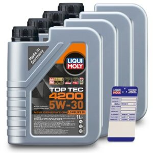 Liqui moly 4x 1 L Top Tec 4200 5W-30 + Ölwechsel-Anhänger  5440 : 3706