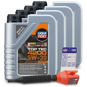 Liqui moly 4x 1 L Top Tec 4200 5W-30+ Ölw.-Anhänger+ Trichter  3706 : 3050 : 5440