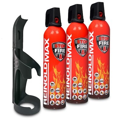 3x 750ml Feuerlöschspray STOP FIRE + Wandhalter RM750