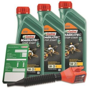 3x 1 L Magnatec 5W-20 E + Ölwechsel-Anhänger + Einfülltrichter offen