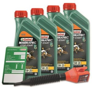 4x 1 L Magnatec 5W-20 E + Ölwechsel-Anhänger + Einfülltrichter offen