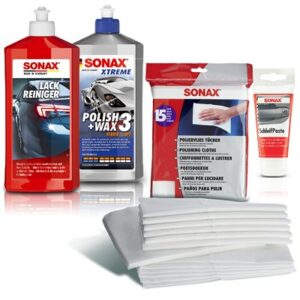 Sonax 1x 75ml SchleifPaste+Vlies+LackReiniger+Polish&Wax  03022000 : 04222000 : 03201000 : 02022000