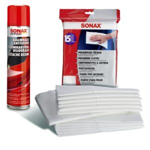 Sonax  1x 400ml Baumharzentferner+PolierVliesTücher  04222000 : 03903000