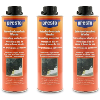 Presto 3x 1 L Unterbodenschutz auf Wachsbasis braun 603246