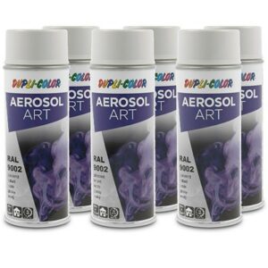 Dupli color 6x 400ml Aerosol Art RAL 9002 grauweiss glänzend  722684