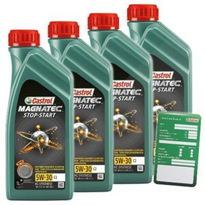 Castrol 4x 1 L Magnatec Stop-Start 5W-30 C2+ Ölw.-Anhänger  DE01675 : 1599DA