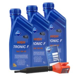 Aral  3x 1 L HighTronic F 5W-30+ Anhänger+ Trichter  1552A0 : 3050 : Aral-Anhänger