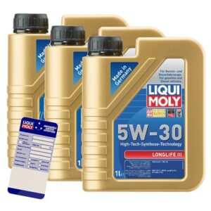 Liqui moly 3x 1 L Longlife III 5W-30 + Ölwechsel-Anhänger  5440 : 20646