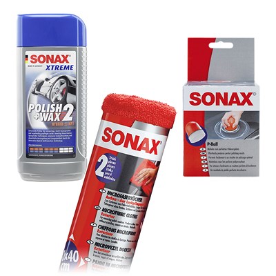 Sonax 1x 500ml XTREME Polish & Wax 2+ P-Ball+ 2x Tücher  04162410 : 02072000 : 04173410