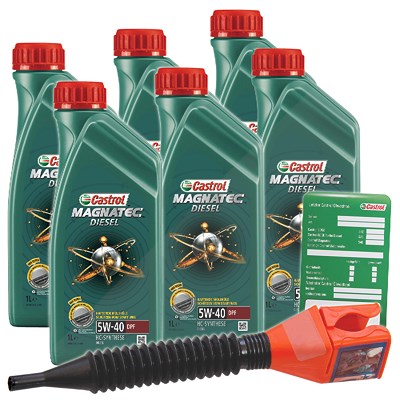 Castrol  6x 1 L Magnatec Diesel 5W-40 DPF+Anhänger+  DE01675 : 1502B8 : 3050