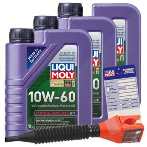 Liqui moly 3x 1 L Synthoil Race Tech GT1 10W-60+Ölw.-Anhänger  5440 : 1390 : 3050