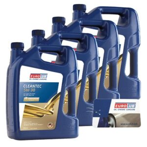 Eurolub  4x 5 L CLEANTEC SAE 5W/30 + Ölw.-Anhänger  349005 : 150791B