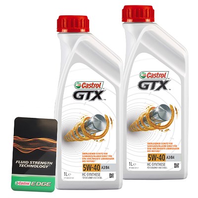 Castrol  2x 1 L GTX 5W-40 A3/B4+ Ölwechsel-Anhänger  15218E : DE01675