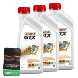 Castrol  3x 1 L GTX 5W-40 A3/B4+ Ölwechsel-Anhänger  15218E : DE01675