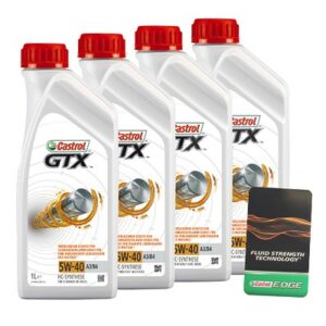 Castrol  4x 1 L GTX 5W-40 A3/B4+ Ölwechsel-Anhänger  15218E : DE01675