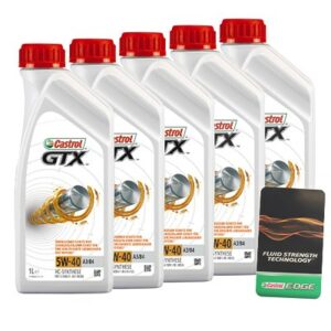 Castrol 5x 1 L GTX 5W-40 A3/B4 + Ölwechsel-Anhänger  15218E : DE01675