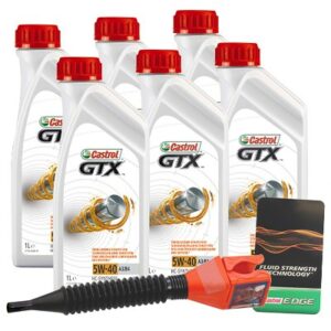 Castrol 6x 1 L GTX 5W-40 A3/B4 + Ölwechsel-Anhänger  DE01675 : 15218E : 3050