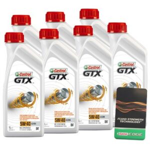 Castrol 7x 1 L GTX 5W-40 A3/B4 + Ölwechsel-Anhänger  15218E : DE01675