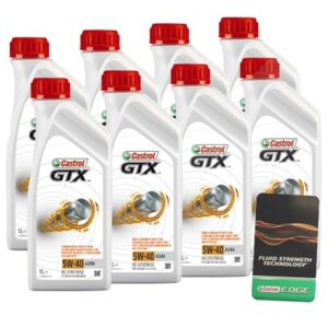 Castrol  8x 1 L GTX 5W-40 A3/B4+ Ölwechsel-Anhänger  15218E : DE01675