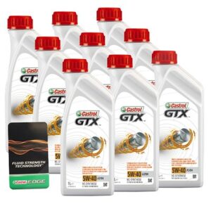 Castrol  9x 1 L GTX 5W-40 A3/B4+ Ölwechsel-Anhänger  15218E : DE01675