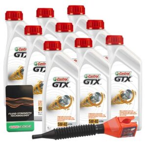 Castrol  9x 1 L GTX 5W-40 A3/B4+ Anhänger+ Trichter  DE01675 : 15218E : 3050