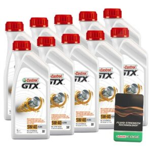 Castrol  10x 1 L GTX 5W-40 A3/B4+Ölwechsel-Anhänger  15218E : DE01675