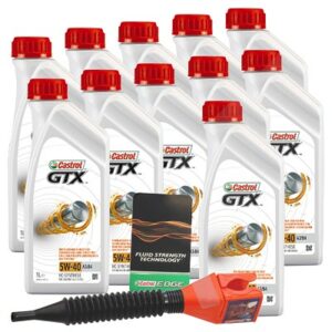 Castrol  11x 1 L GTX 5W-40 A3/B4+ Anhänger+Trichter  DE01675 : 15218E : 3050