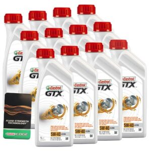 Castrol  12x 1 L GTX 5W-40 A3/B4+Ölwechsel-Anhänger  15218E : DE01675