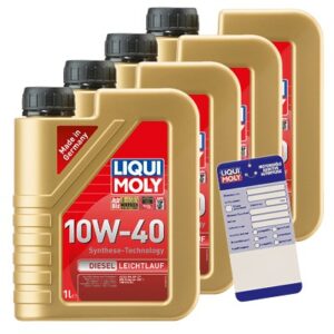 Liqui moly 4x 1 L Diesel Leichtlauf 10W-40 + Ölw.-Anhänger 5440 : 1386