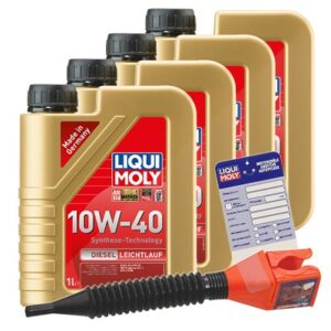 Liqui moly 4x 1 L Diesel Leichtlauf 10W-40 + Ölw.-Anhänger 3050 : 1386 : 5440