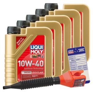 Liqui moly 5x 1 L Diesel Leichtlauf 10W-40 + Ölw.-Anhänger 3050 : 5440 : 1386