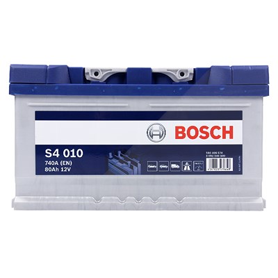 Bosch Starterbatterie S4 010 80Ah 740A 12V Chrysler: Voyager IV Ford: C-MAX II